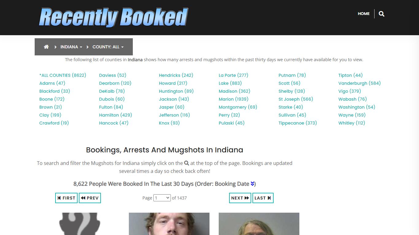 Recent bookings, Arrests, Mugshots in Indiana - Recently Booked
